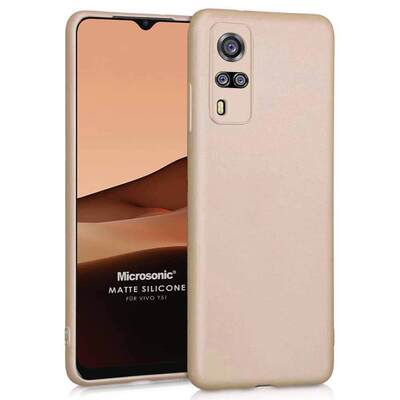 Microsonic Vivo Y51A Kılıf Matte Silicone Gold