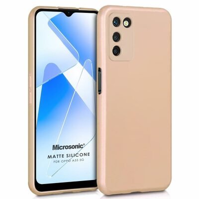 Microsonic Oppo A55 5G Kılıf Matte Silicone Gold