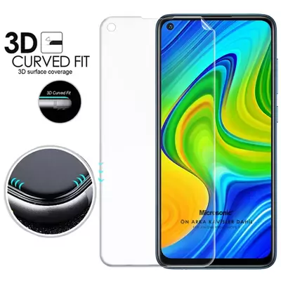 Microsonic Xiaomi Redmi Note 9 Ön + Arka Kavisler Dahil Tam Ekran Kaplayıcı Film