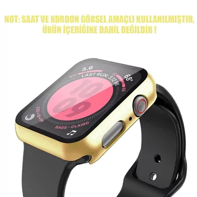 Microsonic Apple Watch SE 3 44mm Kılıf Matte Premium Slim WatchBand Gold