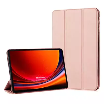 Microsonic Samsung Galaxy Tab S9 FE+ Kılıf Slim Translucent Back Smart Cover Rose Gold