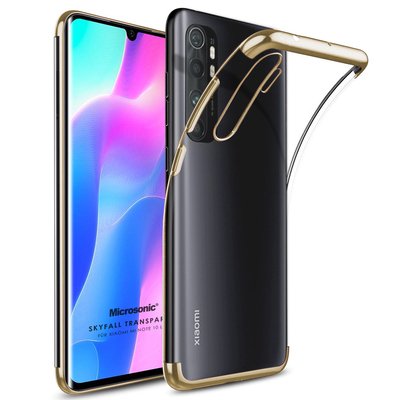 Microsonic Xiaomi Mi Note 10 Lite Kılıf Skyfall Transparent Clear Gold