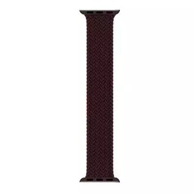 Microsonic Apple Watch SE 44mm Kordon, (Small Size, 127mm) Braided Solo Loop Band Koyu Bordo