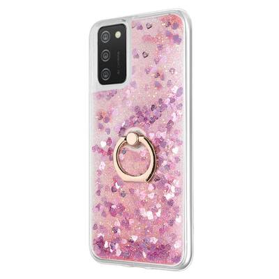 Microsonic Samsung Galaxy A02s Kılıf Glitter Liquid Holder Pembe