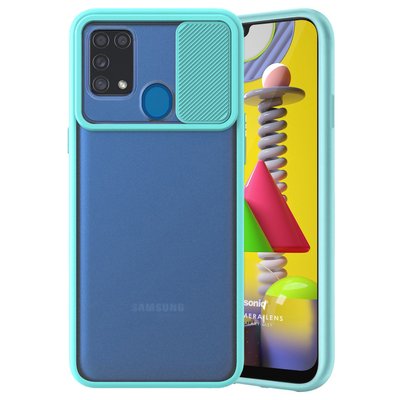 Microsonic Samsung Galaxy M31 Kılıf Slide Camera Lens Protection Turkuaz