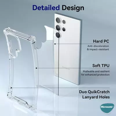 Microsonic Samsung Galaxy S24 Ultra Kılıf Shock Absorbing Şeffaf