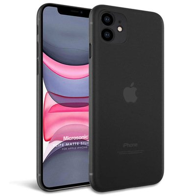 Microsonic Apple iPhone 11 Kılıf Peipe Matte Silicone Siyah