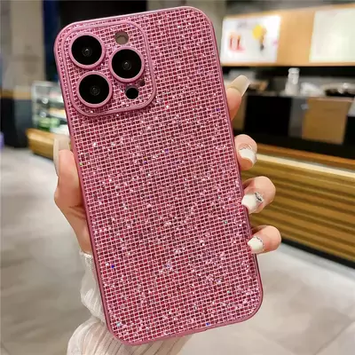 Microsonic Apple iPhone 15 Pro Kılıf Bling Rhinestones Pembe