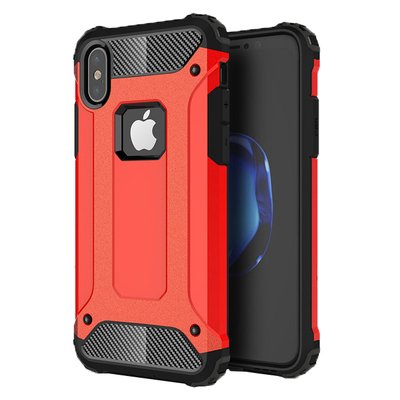 Microsonic Apple iPhone X Kılıf Rugged Armor Kırmızı