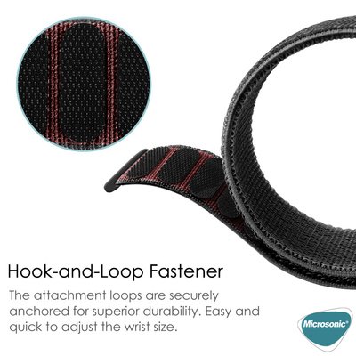 Microsonic Huawei Watch 2 Sport Hasırlı Kordon Woven Sport Loop Siyah