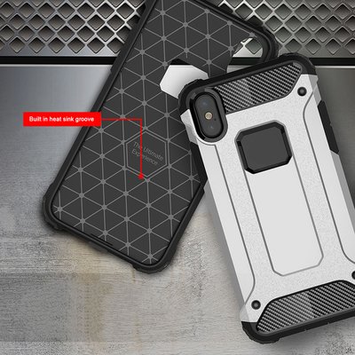 Microsonic Apple iPhone X Kılıf Rugged Armor Mavi