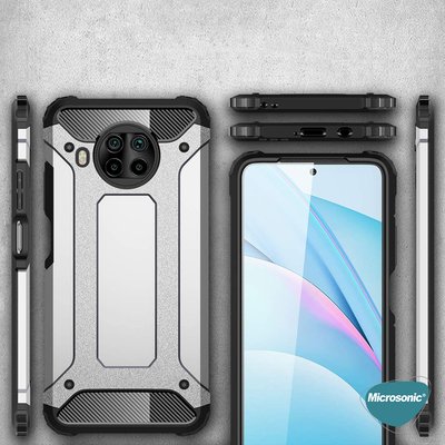 Microsonic Xiaomi Mi 10T Lite Kılıf Rugged Armor Gümüş