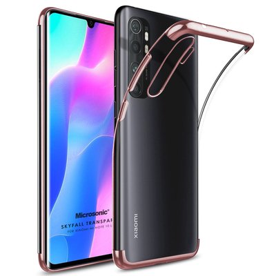 Microsonic Xiaomi Mi Note 10 Lite Kılıf Skyfall Transparent Clear Rose Gold