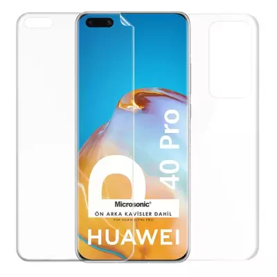 Microsonic Huawei P40 Pro Ön + Arka Kavisler Dahil Tam Ekran Kaplayıcı Film