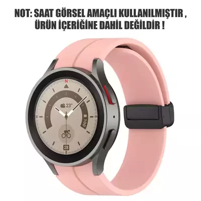 Microsonic Samsung Galaxy Watch 5 44mm Kordon Ribbon Line Pembe