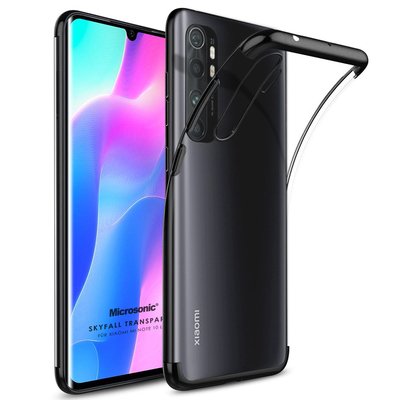 Microsonic Xiaomi Mi Note 10 Lite Kılıf Skyfall Transparent Clear Siyah