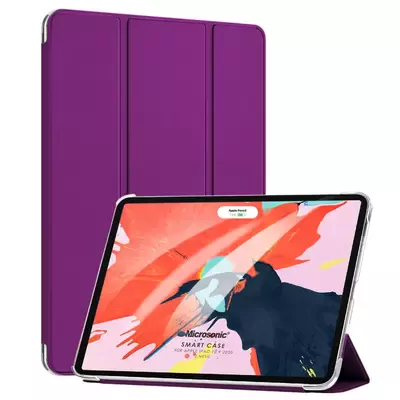 Microsonic Apple iPad Pro 12.9`` 2022 6. Nesil Kılıf (A2436-A2764-A2437-A2766) Slim Translucent Back Smart Cover Mor