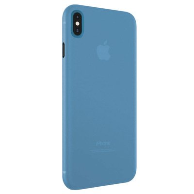 Microsonic Apple iPhone XS Max Kılıf Peipe Matte Silicone Mavi