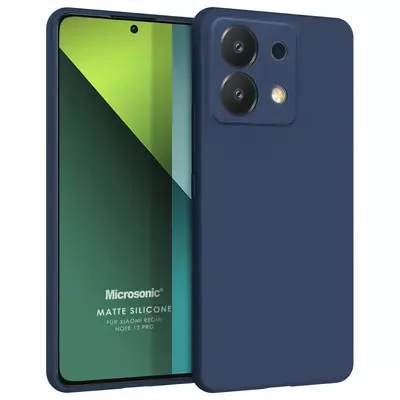 Microsonic Matte Silicone Xiaomi Redmi Note 13 Pro 5G Kılıf Lacivert