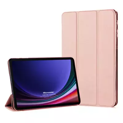 Microsonic Samsung Galaxy Tab S9 FE Kılıf Slim Translucent Back Smart Cover Rose Gold