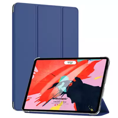 Microsonic Apple iPad Pro 12.9`` 2022 6. Nesil Kılıf (A2436-A2764-A2437-A2766) Slim Translucent Back Smart Cover Lacivert