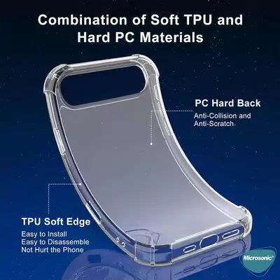 Microsonic Apple iPhone 17 Air Kılıf Shock Absorbing Şeffaf