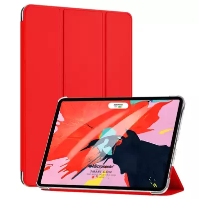 Microsonic Apple iPad Pro 12.9`` 2022 6. Nesil Kılıf (A2436-A2764-A2437-A2766) Slim Translucent Back Smart Cover Kırmızı