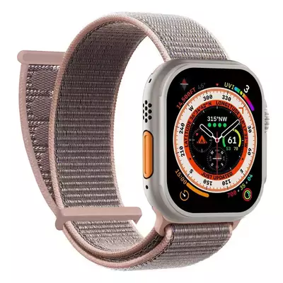 Microsonic Apple Watch Series 10 42mm Hasırlı Kordon Woven Rose Gold