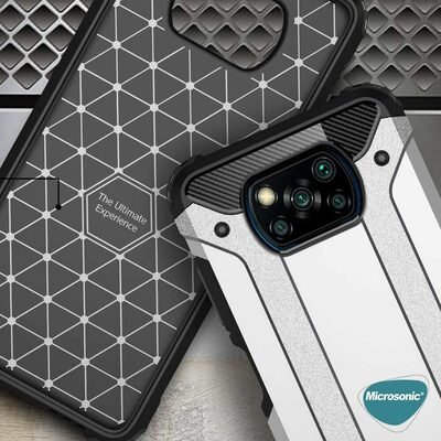 Microsonic Xiaomi Poco X3 NFC Kılıf Rugged Armor Siyah