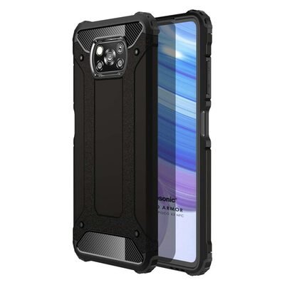 Microsonic Xiaomi Poco X3 NFC Kılıf Rugged Armor Siyah