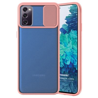 Microsonic Samsung Galaxy S20 FE Kılıf Slide Camera Lens Protection Rose Gold