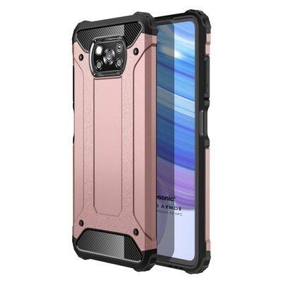 Microsonic Xiaomi Poco X3 NFC Kılıf Rugged Armor Rose Gold