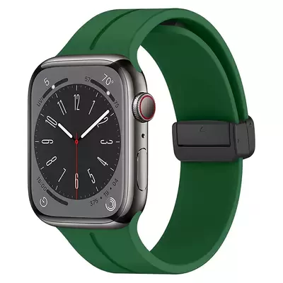 Microsonic Apple Watch SE 3 44mm Kordon Ribbon Line Yeşil