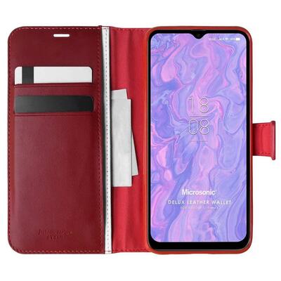 Microsonic Reeder S19 Max Kılıf Delux Leather Wallet Kırmızı