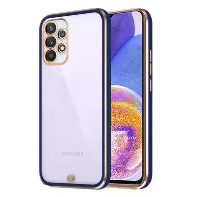 Microsonic Samsung Galaxy A23 Kılıf Laser Plated Soft Lacivert