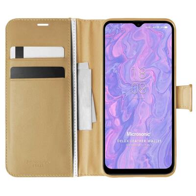 Microsonic Reeder S19 Max Kılıf Delux Leather Wallet Gold