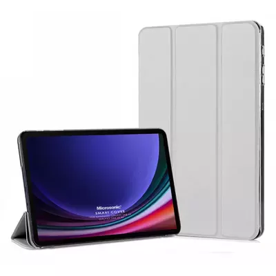 Microsonic Samsung Galaxy Tab S9 FE Kılıf Slim Translucent Back Smart Cover Gümüş