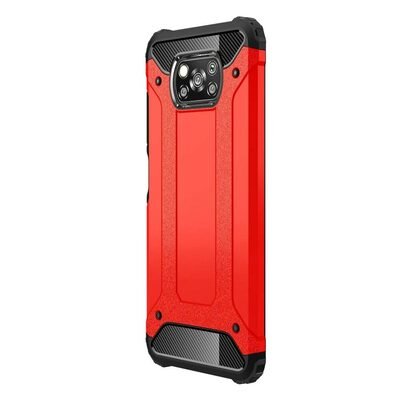 Microsonic Xiaomi Poco X3 NFC Kılıf Rugged Armor Kırmızı