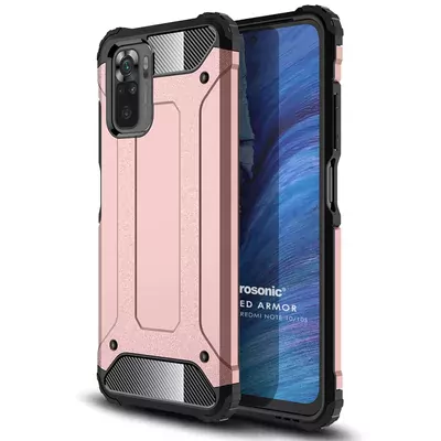 Microsonic Xiaomi Redmi Note 10S Kılıf Rugged Armor Rose Gold