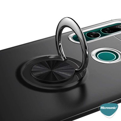 Microsonic Huawei Y9 Prime 2019 Kılıf Kickstand Ring Holder Kırmızı