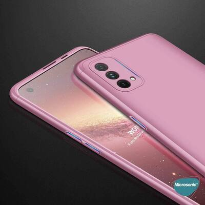 Microsonic Oppo A74 4G Kılıf Double Dip 360 Protective AYS Siyah Kırmızı