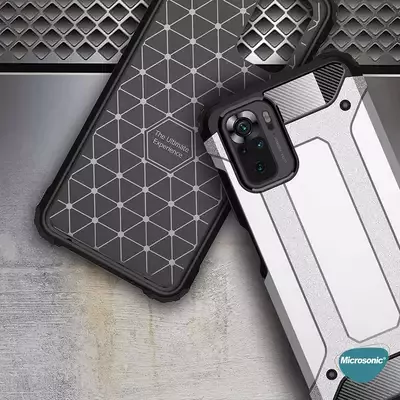 Microsonic Xiaomi Redmi Note 10S Kılıf Rugged Armor Kırmızı