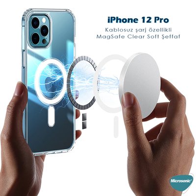 Microsonic Apple iPhone 12 Pro Kılıf MagSafe Clear Soft Şeffaf