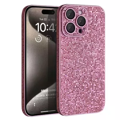 Microsonic Apple iPhone 14 Pro Max Kılıf Bling Rhinestones Pembe