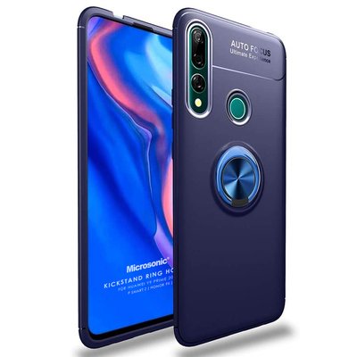 Microsonic Huawei Y9 Prime 2019 Kılıf Kickstand Ring Holder Lacivert