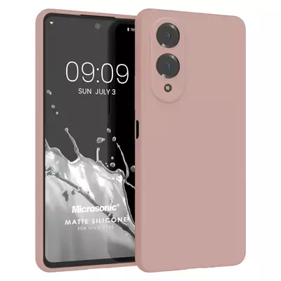 Microsonic Matte Silicone Vivo Y17s Kılıf Rose Gold