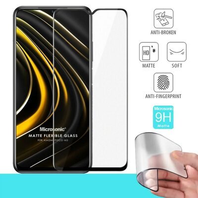 Microsonic Xiaomi Poco M3 Matte Flexible Ekran Koruyucu Siyah