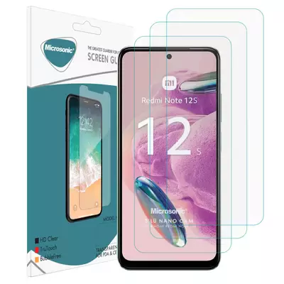 Microsonic Xiaomi Redmi Note 12S Screen Protector Nano Glass Cam Ekran Koruyucu (3`lü Paket)