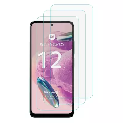 Microsonic Xiaomi Redmi Note 12S Screen Protector Nano Glass Cam Ekran Koruyucu (3`lü Paket)