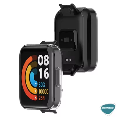 Microsonic Xiaomi Redmi Watch 2 Lite Kılıf 360 Full Round Soft Silicone Şeffaf